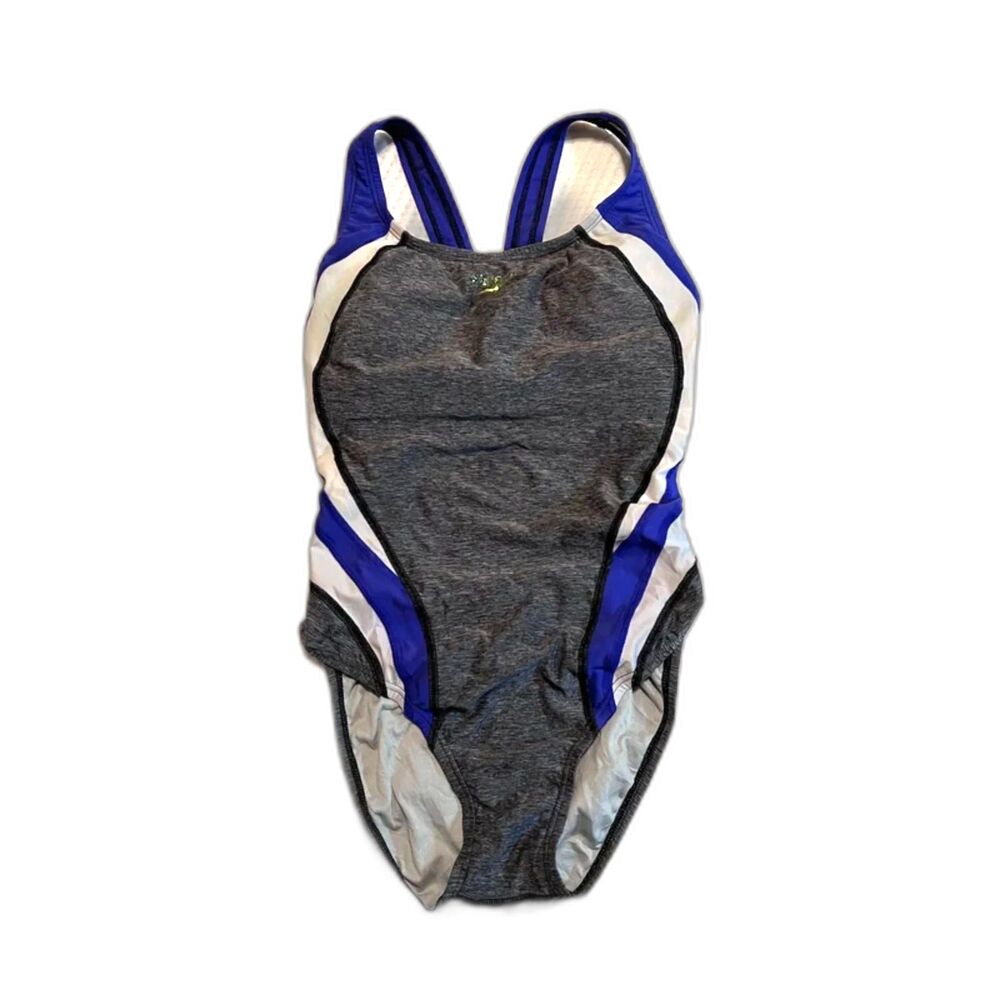 SWIM-Speedo Quantum Splice Women's One Piece Swimsuit Grey Blue 4 (XS)